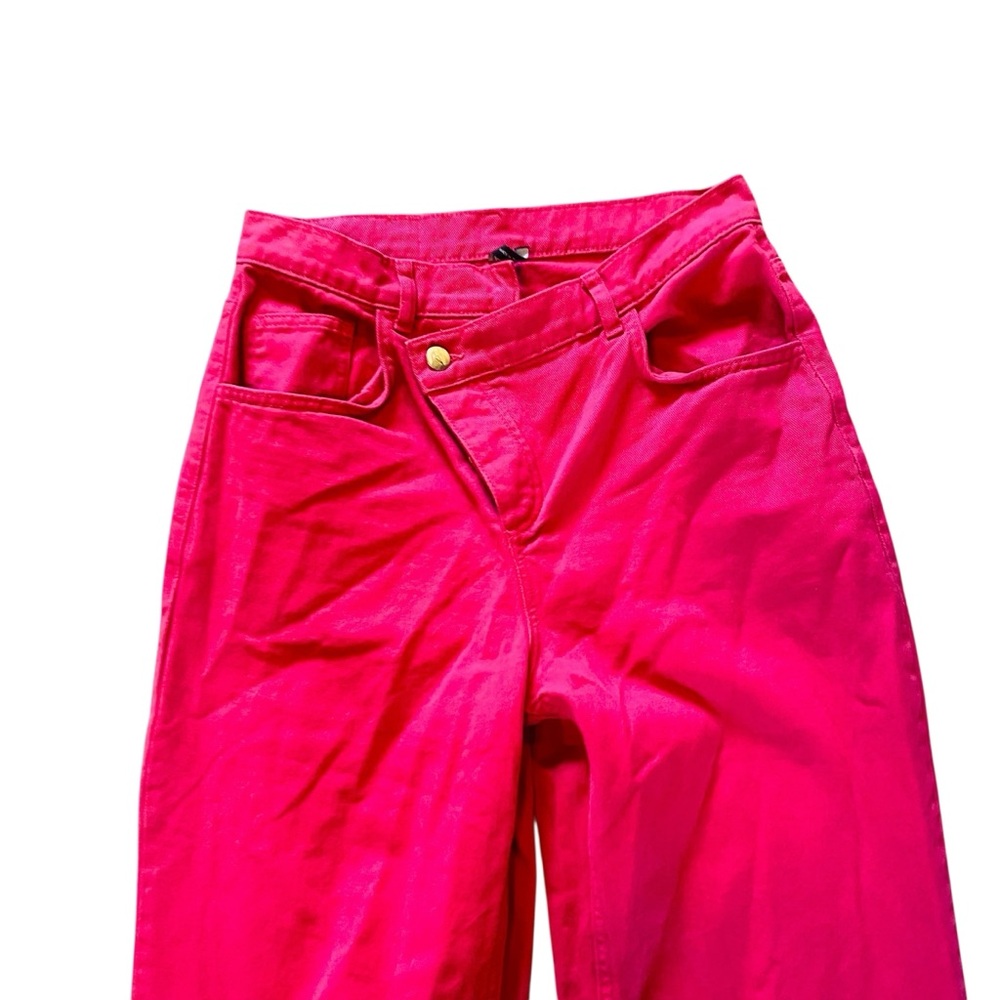 RECLAIMED VINTAGE Stepped Waistband Jeans Hot Pink - Picture 7 of 10
